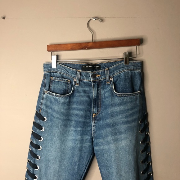 Veronica Beard Ines Lace Up Jeans 28 - Picture 5 of 10